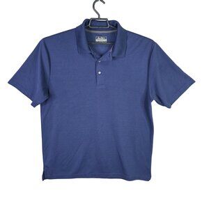 Mens Ben Hogan Blue Performance Polo Shirt Short Sleeve 100% Polyester Size XL